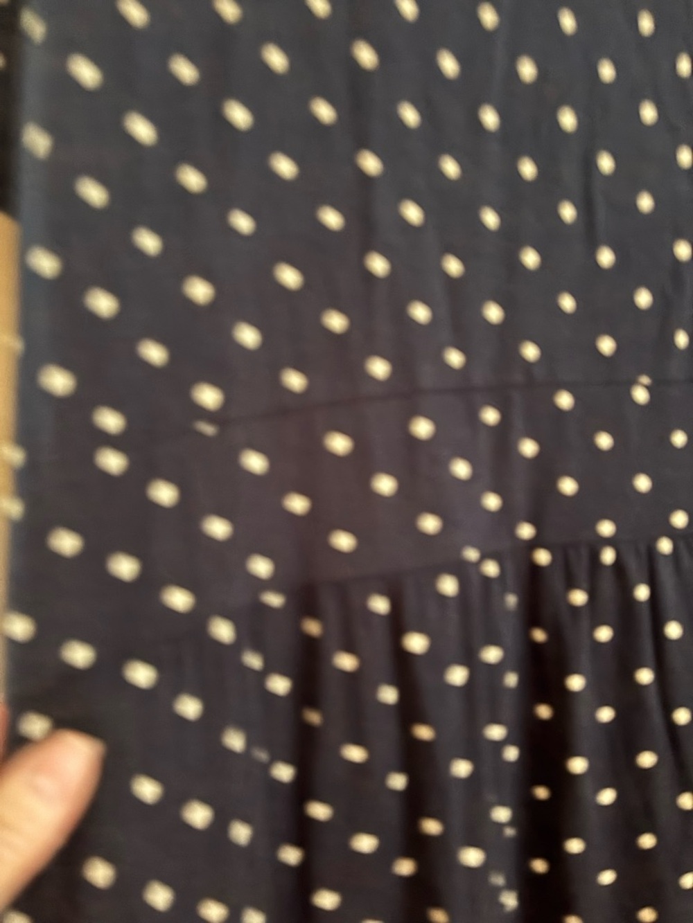 L.L. Bean Navy with White Polka Dot Dress Petite - Picture 6 of 6